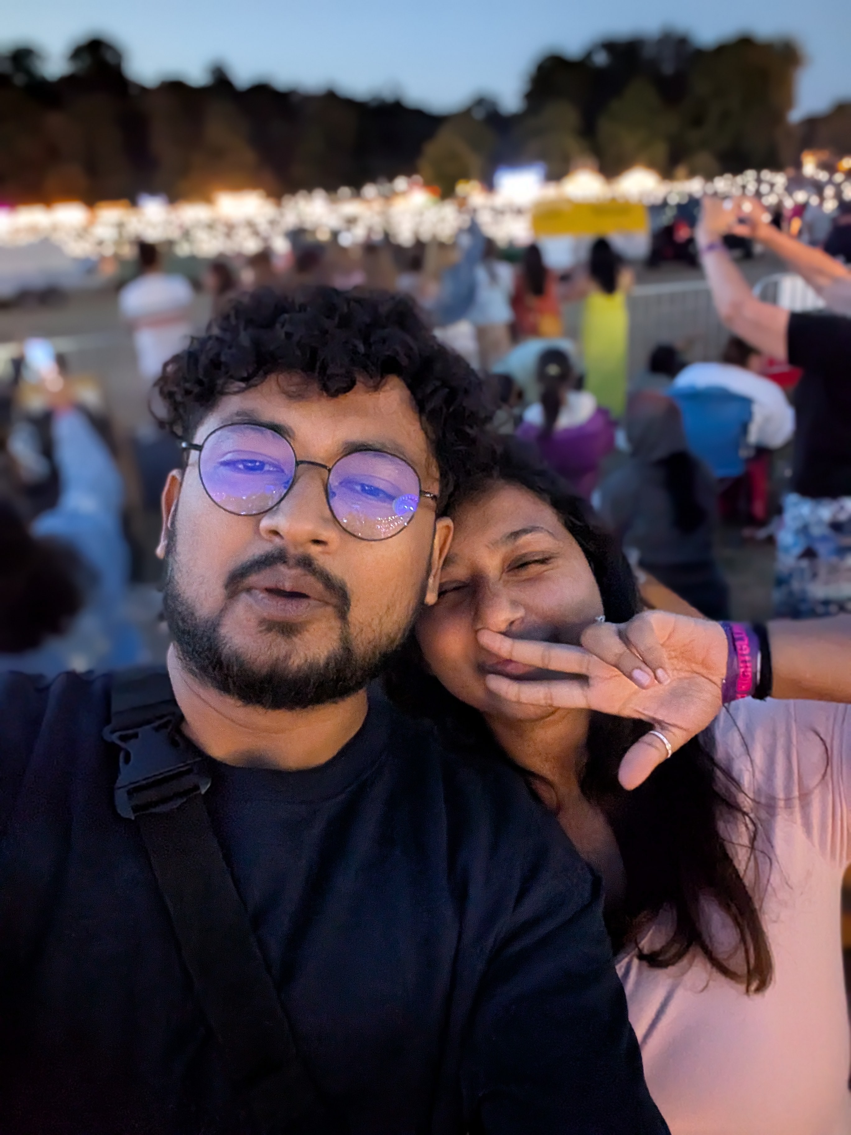 Rajshree and Deepesh together at an evening festival